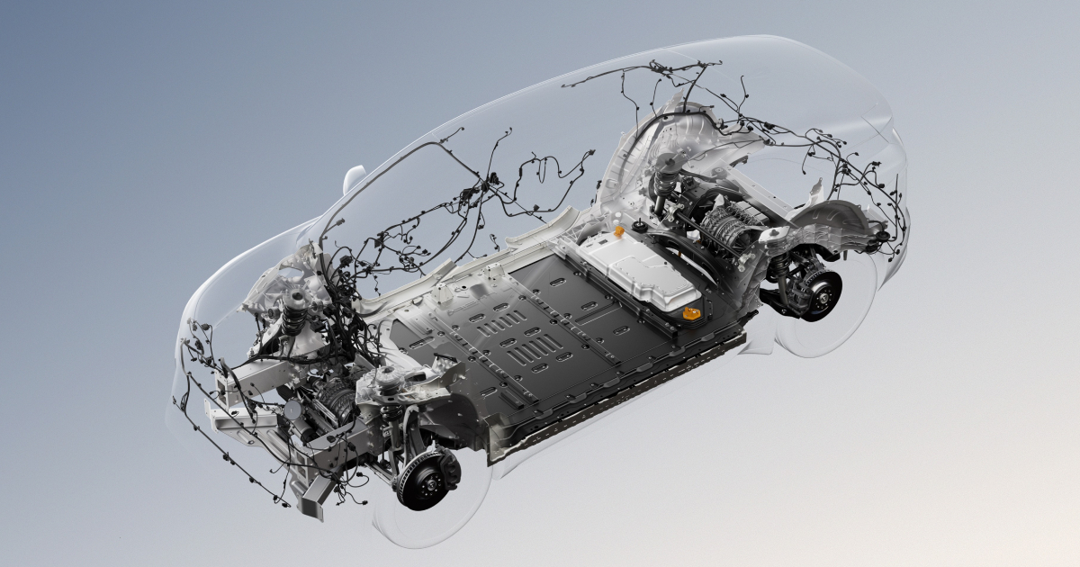 Prototipo del crossover eléctrico Lucid Midsize Harness