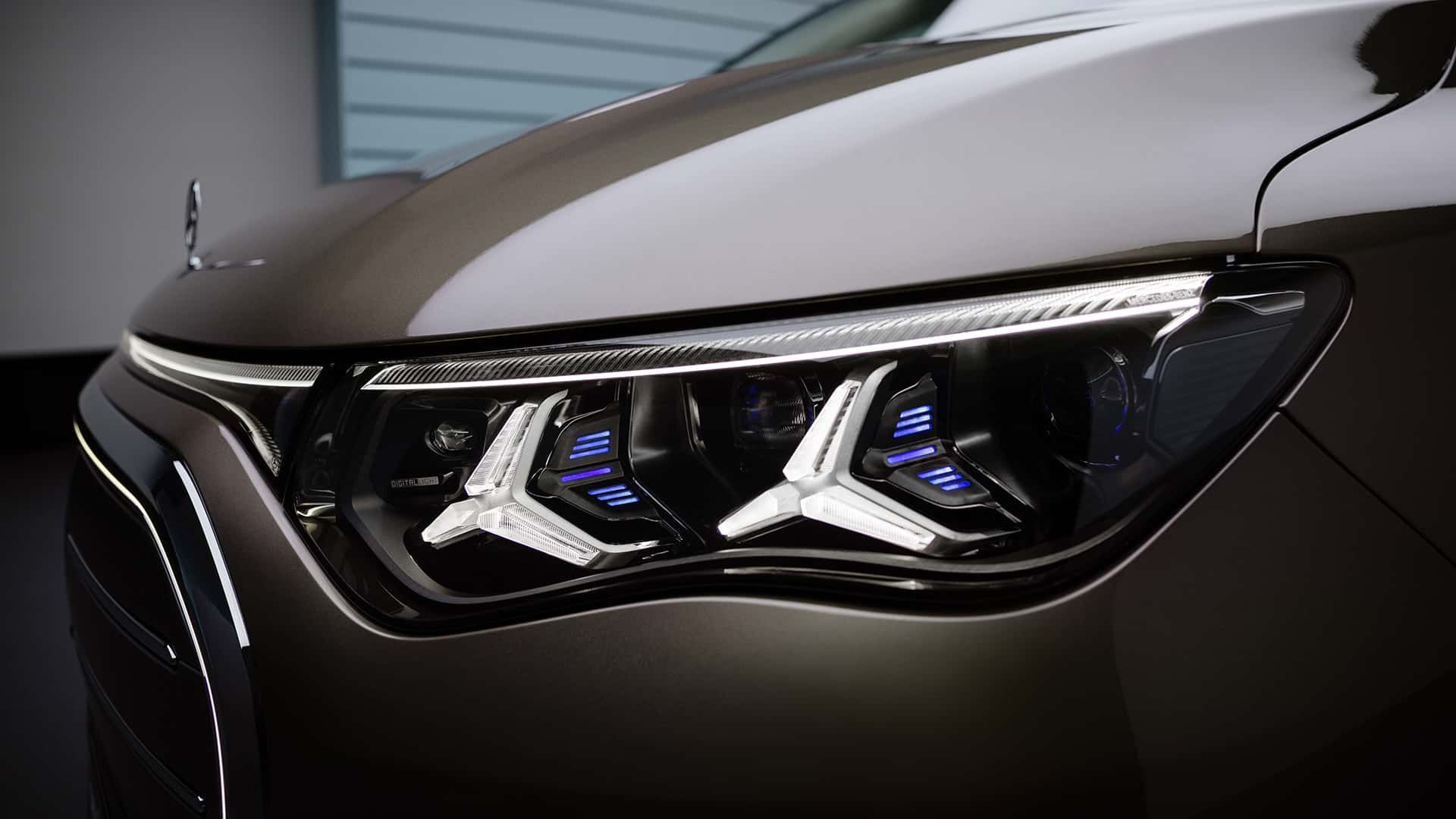 Interior de la minivan eléctrica Mercedes-Benz VLE