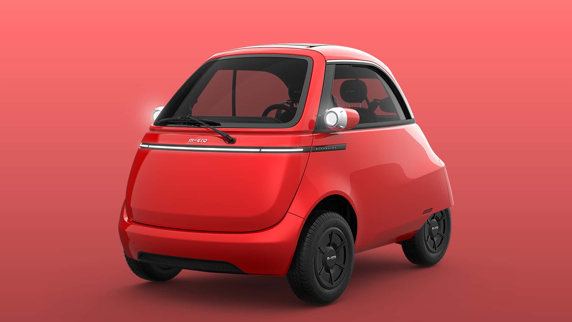 Microlino en rojo - vista trasera