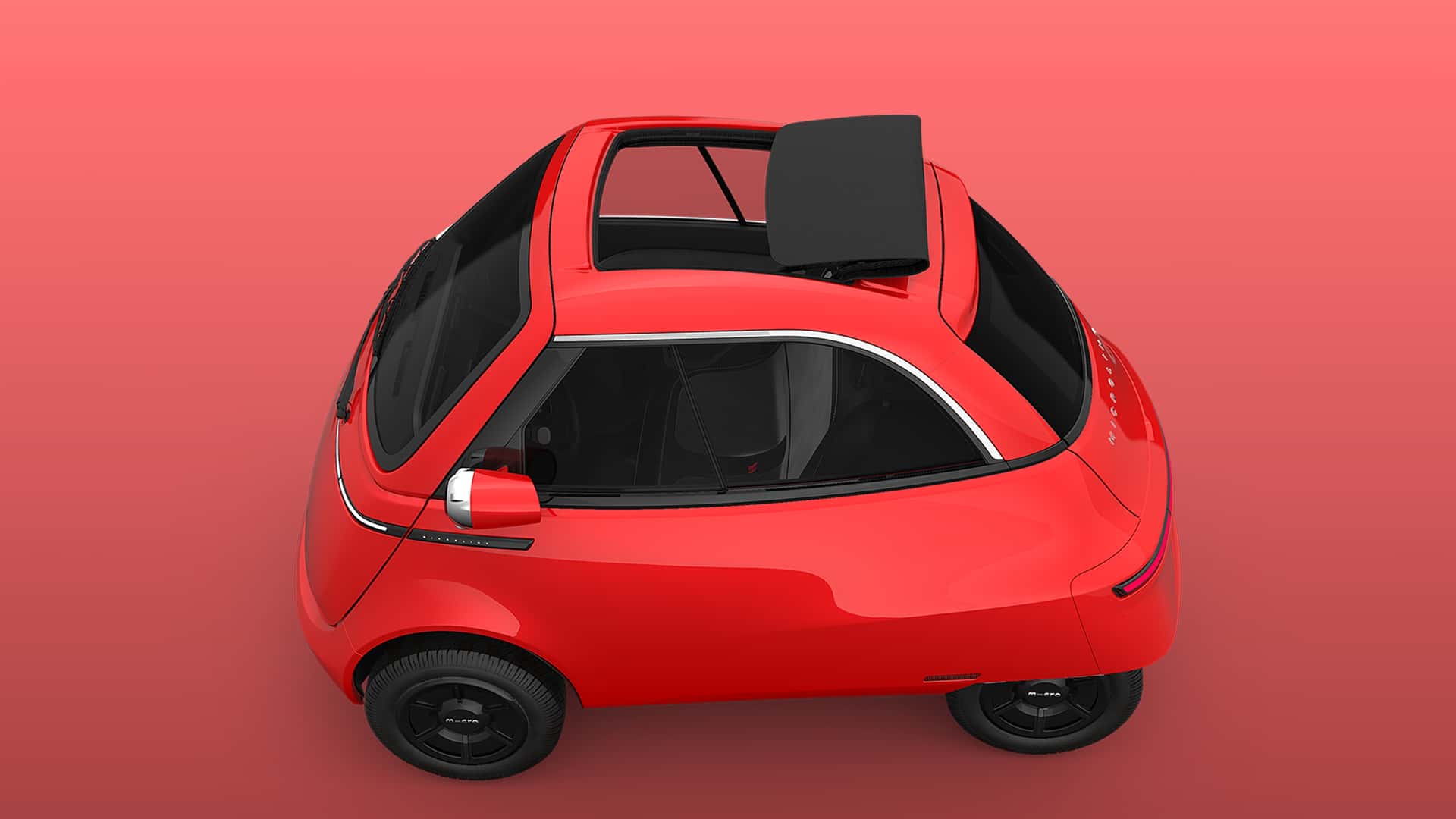 Panel de control del Microlino en rojo