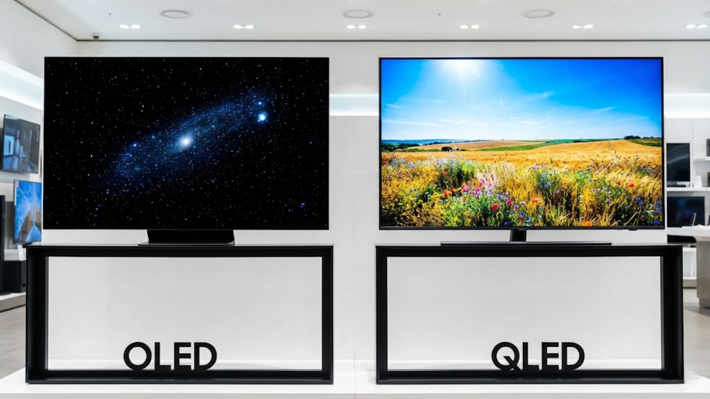 Comparación entre la tecnología OLED y QLED TV para ver las diferencias de visualización