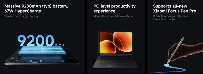 Demostración de las tabletas Xiaomi en la exposición MWC 2026