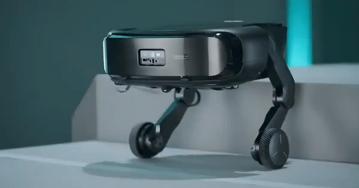 Robot aspirador Saros Rover en el escenario