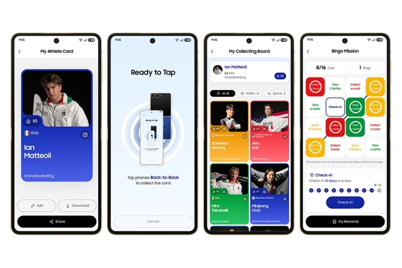 Aplicación Samsung Galaxy Athlete Card