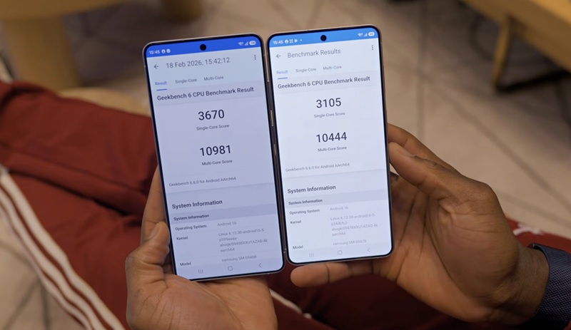 Resultados de prueba de Snapdragon 8 Elite Gen5 vs Exynos 2600 en Geekbench