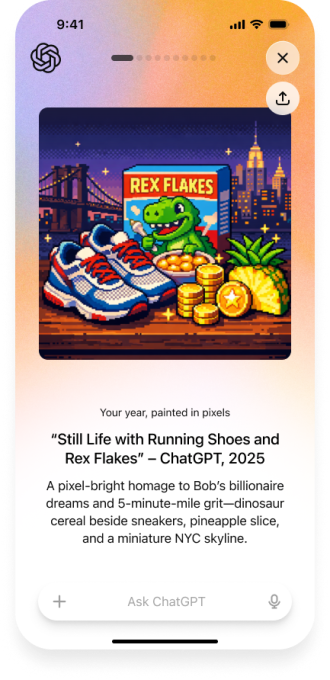 Captura de pantalla de la función 'Tu Año en poesía' en ChatGPT